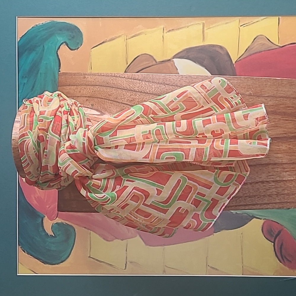 VINTAGE GEOMETRIC NEON SCARF